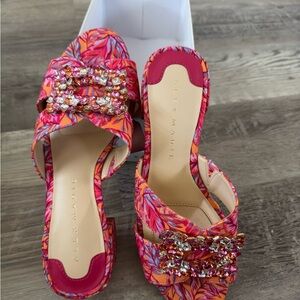 Alex Marie Vibrant Pink and Orange Sandals